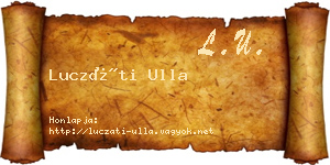 Luczáti Ulla névjegykártya